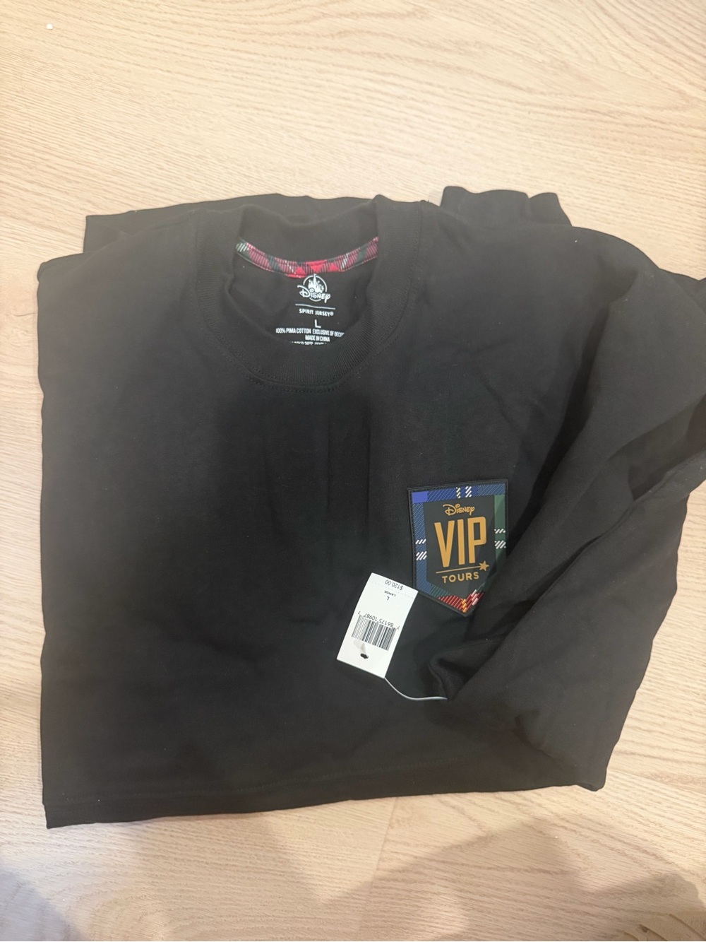 Disney Men's Black Long Sleeve VIP Tours Patch Shirt